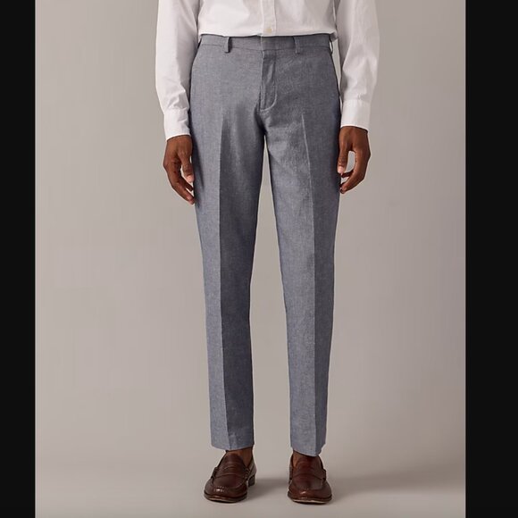 J Crew Ludlow Slim-fit unstructured suit pant in Irish cotton-linen blend - Picture 2 of 8